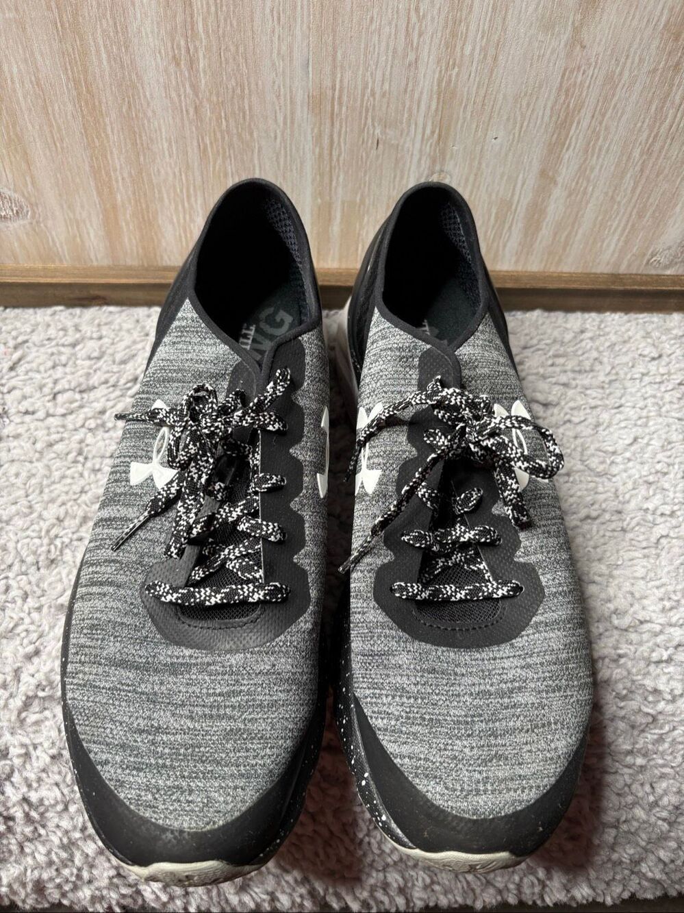 Under Armour Charged Escape Women's Gray Black Atheltic Running Shoes Lace Up Sn